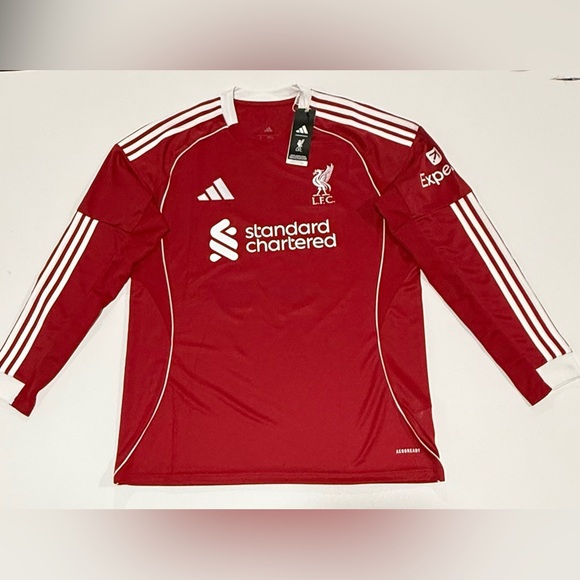 adidas Adult 2025 Liverpool Mohamed Salah #11 Red Home Replica Jersey size L - Picture 1 of 7